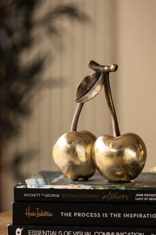 Lifestyle image of the Golden Cherries Ornament