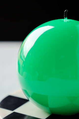 Close-up image of the Green Sphere Candle