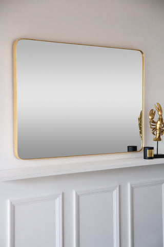 Image of the Large Rectangular Gold Framed Wall Mirror landscape