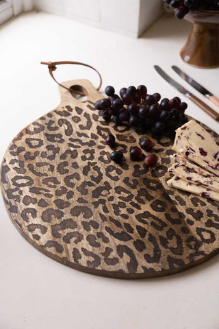 Image of the wood for the Leopard Print Mango Wood Serving Board - Large