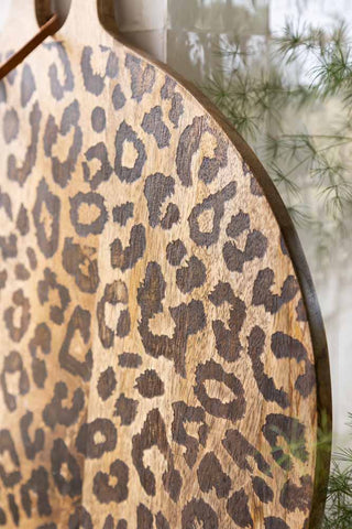 Image of the pattern on the Leopard Print Mango Wood Serving Board - Large