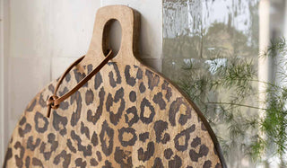 Landscape image of the Leopard Print Mango Wood Serving Board - Large