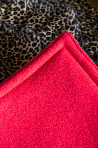Image of the back of the Leopard Print Pet Padded Blanket
