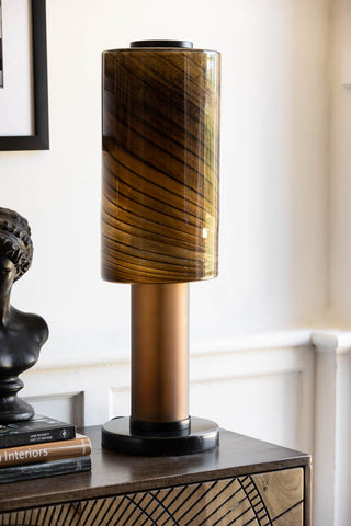 Image of the Mahogany Brown Marble Table Lamp