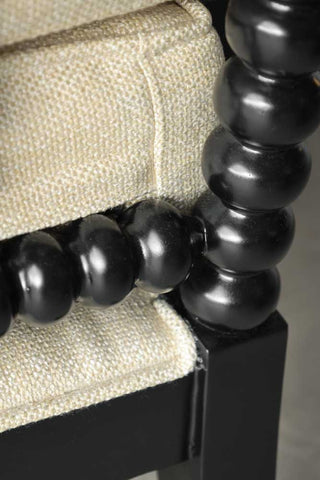 Detail image of the Natural Linen & Black Bobbin Armchair