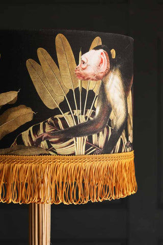 Close-up image of the Mind The Gap Monkey Lamp Shade