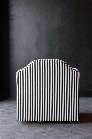 Image of the back of the Monochrome Striped Swivel Chair