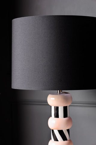 Image of the Monochrome & Pink Stripe Table Lamp