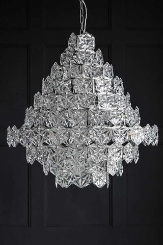 Image of the Showstopping Multi-Layer Glass Chandelier not lit up