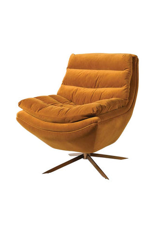 Image of the Mustard Velvet Swivel Chair on a white background