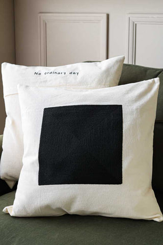 Lifestyle image of the No Ordinary Day Monochrome Cushion