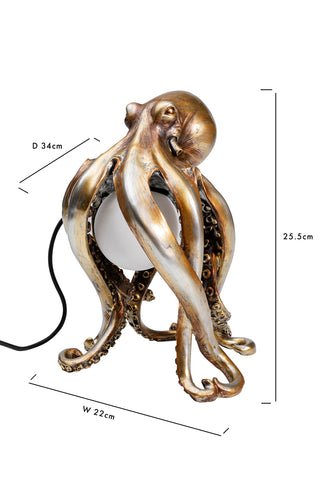 Dimension image of the Octopus Table Lamp