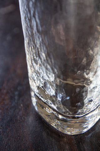 Close-up image of the base of the Organic Highball Glass With Gold Rim