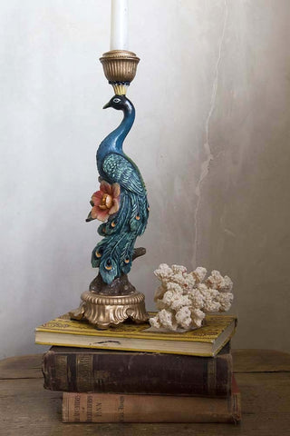 Lifestyle image of the Spectacular Peacock Candle Holder