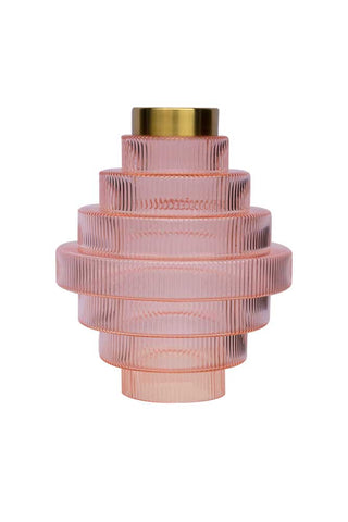 Image of the Pink Tiered Glass Easyfit Ceiling Shade on a white background