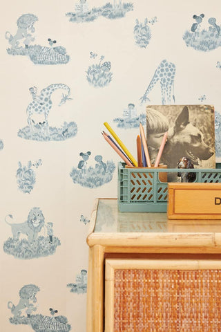 Poodle & Blonde Story Time Bluebell Wallpaper