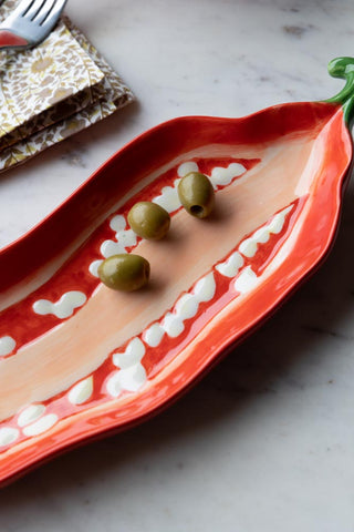 Detail image of the Red Chilli Serving Plate