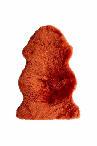 Image of the Rust Sheepskin Rug on a white background