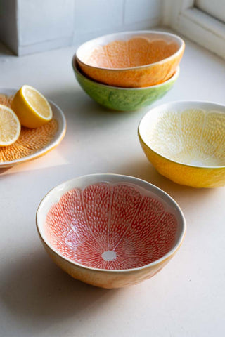 Lifestyle image of the Set Of 4 Grapefruit Bowls