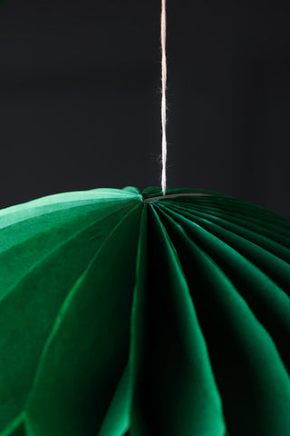 Image of the string for the Set Of 2 Dark Green Honeycomb Ball Decorations