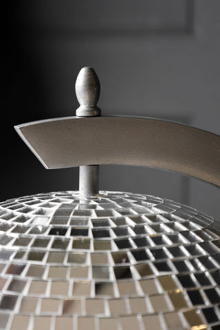 Detail image of the Silver Disco Ball Drinks Trolley Cart