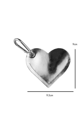 Dimension image of the Silver Heart Dog Poo Bag Pouch