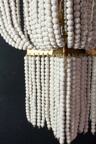 Close-up image of the bottom of the Star Shaped Beaded Statement Chandelier Light