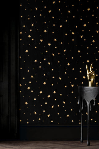 Lifestyle image of the Rockett St George Starry Skies Black Wallpaper