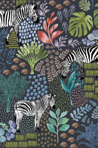 Close-up image of the Stil Haven Zebra Wallpaper