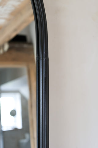 Image of the frame on the Tall Black Mirror With Hanging Rail