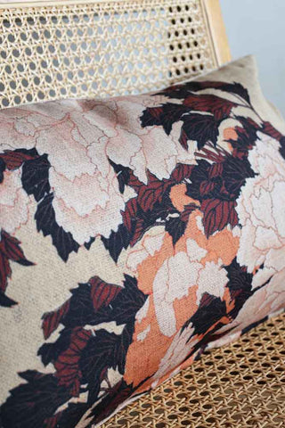 Close-up image of the Tokyo Floral Printed Cushion
