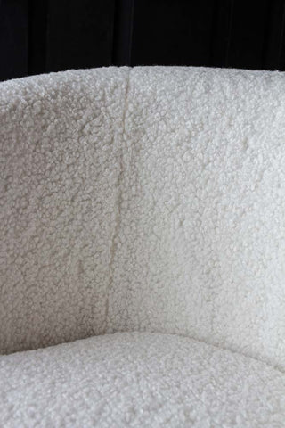 Image of the material on the White Teddy Armchair With Gold Legs