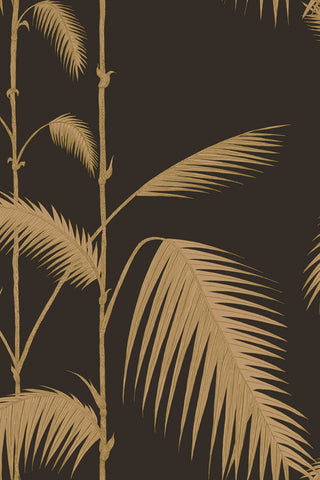 detail image of cole & son new contemporary - palm leaves wallpaper - black & gold
