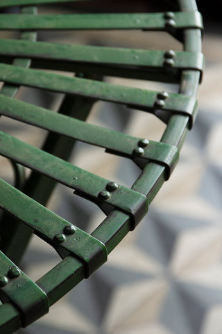 Close-up image of the table top with the Green Metal Garden Table & Chair Set