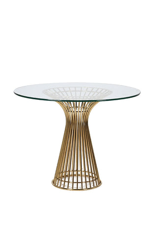 cutout Image of the Round Glass Top Dining Table on a white background