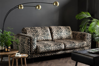 An animal print fabric sofa