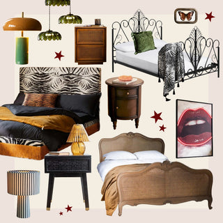A collage of beautiful bedroom furniture