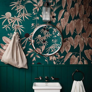 lifestyle image of bathroom wallpaper