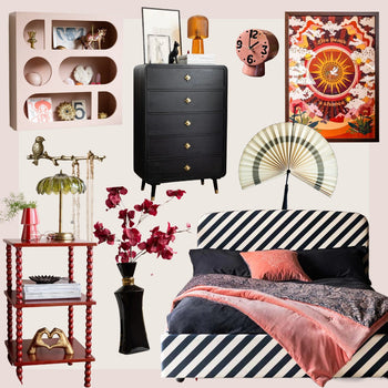 A collage of bedroom furniture that's great for small bedrooms 