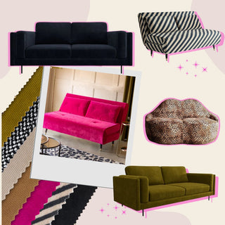 A montage of beautiful sofas in different shapes, colours and styles