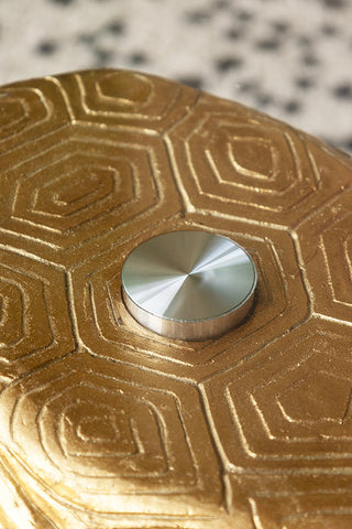 Detail of the top of the Gold Tortoise Side Table.