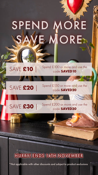 Promotional poster with discount information on a decorative background