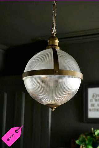 Lifestyle image of the Ribbed Boulevard Orb Indoor/Outdoor Ceiling Light