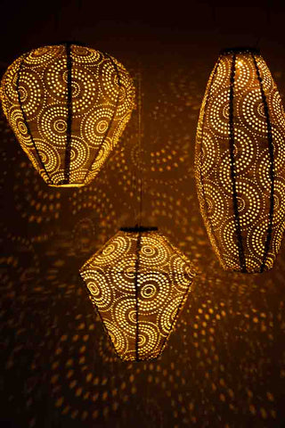 Image of the Gold Oval Solar Garden Lantern with other styles