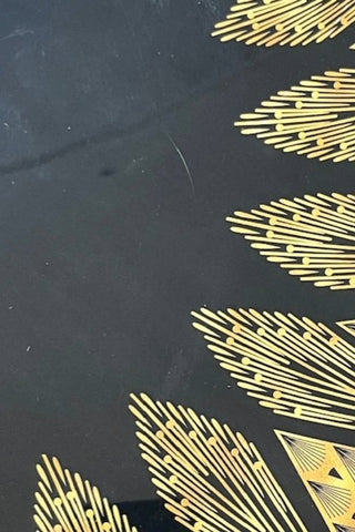 Close up of the Black & Gold Art Deco Inspired Side Table