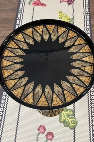 Birds eye view of the Black & Gold Art Deco Inspired Side Table