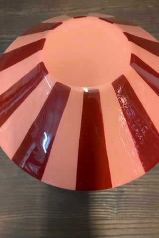 Birds eye of the Deep Red Stripe Table Lamp 