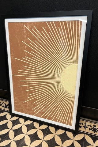 Image of the Graphic Sunburst Art Print - Framed