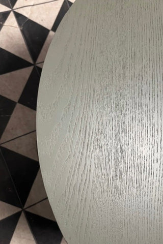 Detail of the Olive Green Ribbed Coffee Table