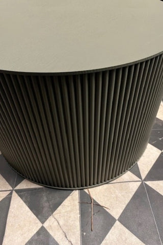 Image of the Olive Green Ribbed Coffee Table